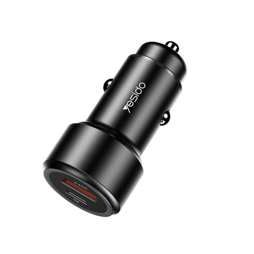 YESIDO Y42 42W USB + Type-C Dual Ports QC3.0/PD Fast Charging Car Charger-2