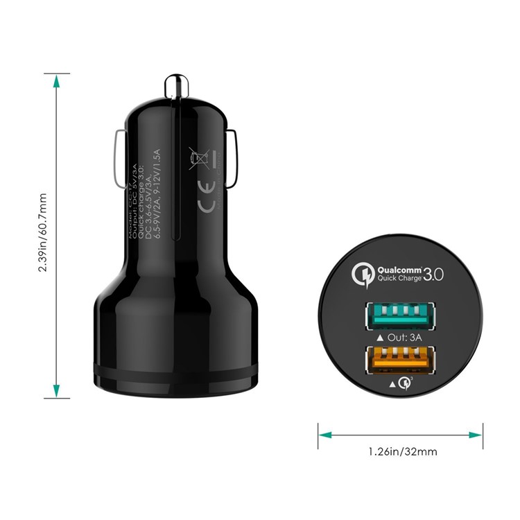 AUKEY CC-T7 Quick Charge 3.0 Car Charger Dual USB Output-2