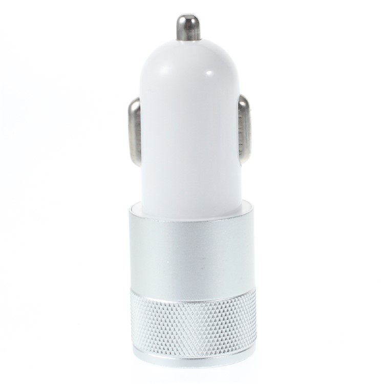 2.4A Dual USB Car Charger Adapter for iPhone iPad Samsung - Silver Color-3