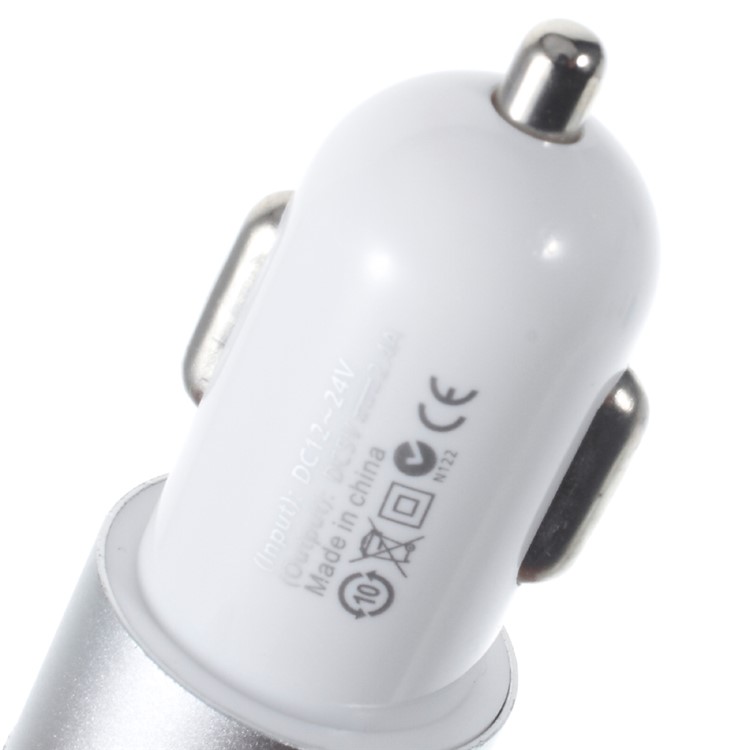 2.4A Dual USB Car Charger Adapter for iPhone iPad Samsung - Silver Color-4
