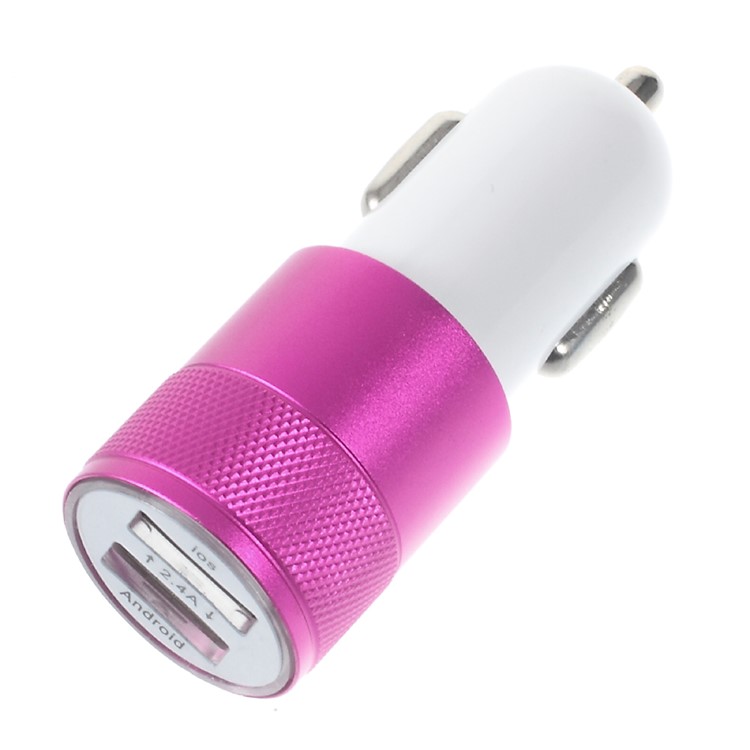 2.4A Dual USB Car Charger Adapter for iPhone iPad Samsung - Rose-1