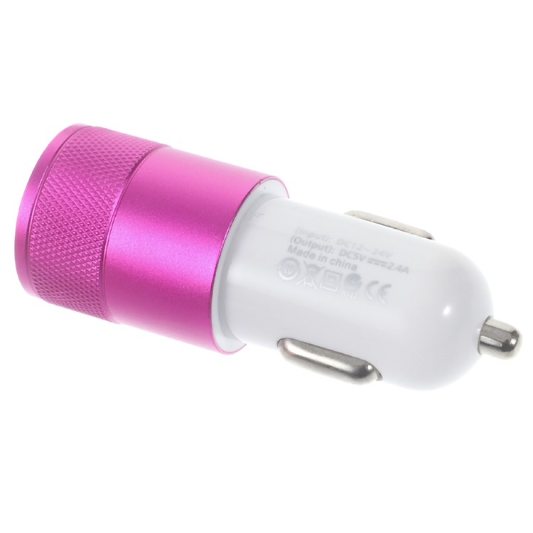 2.4A Dual USB Car Charger Adapter for iPhone iPad Samsung - Rose-2