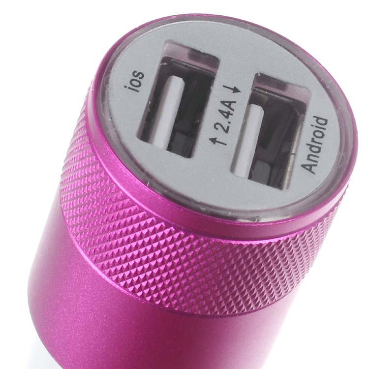 2.4A Dual USB Car Charger Adapter for iPhone iPad Samsung - Rose-5