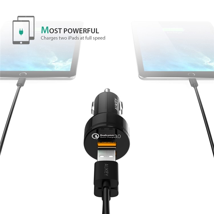 AUKEY CC-T8 Qualcomm Quick Charge 3.0 2-Port USB Car Charger-3