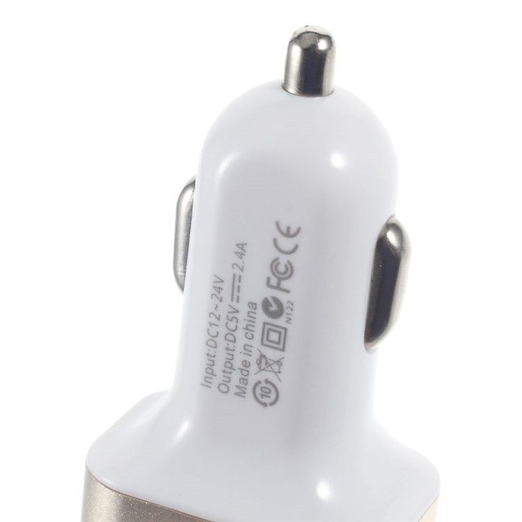3-Port 2.4A USB Car Charger Adapter for iPhone iPad Samsung etc - Gold Color-4