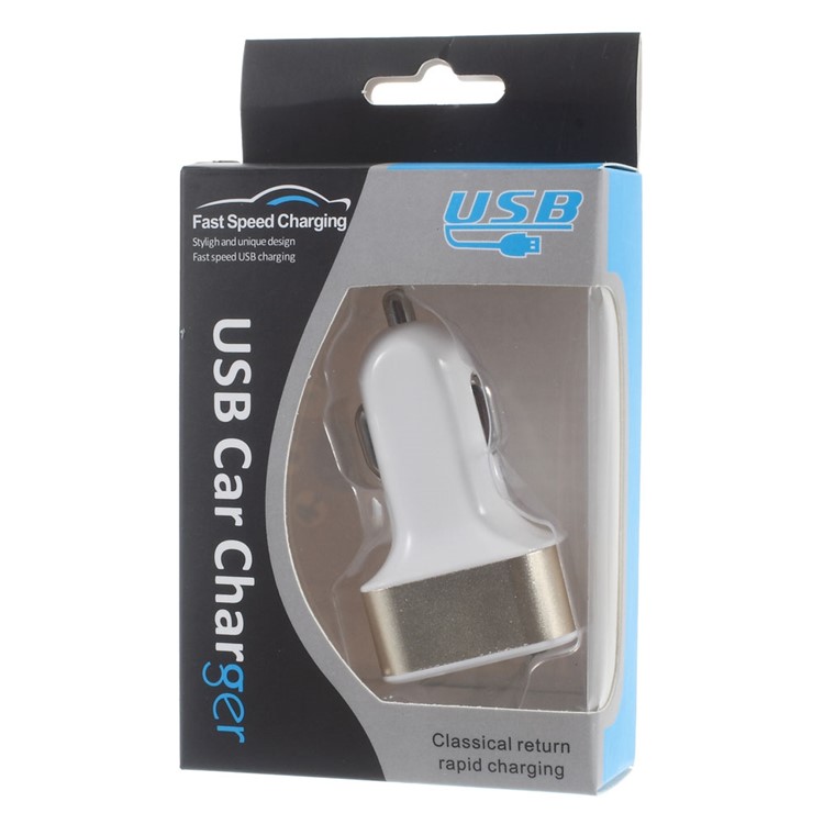 3-Port 2.4A USB Car Charger Adapter for iPhone iPad Samsung etc - Gold Color-6