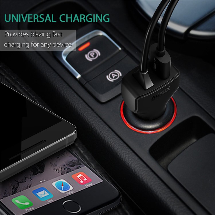 AUKEY CC-Y4 USB Type C Car Charger for Nokia N1/Nexus 5X/Nexus 6P/OnePlus 2-4