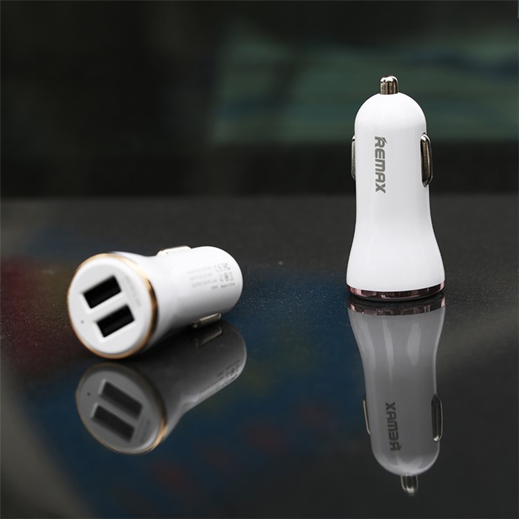 REMAX Dolfin Dual USB 2.4A Smart Car Charger for iPhone iPad Samsung HTC - Rose Gold Color-5