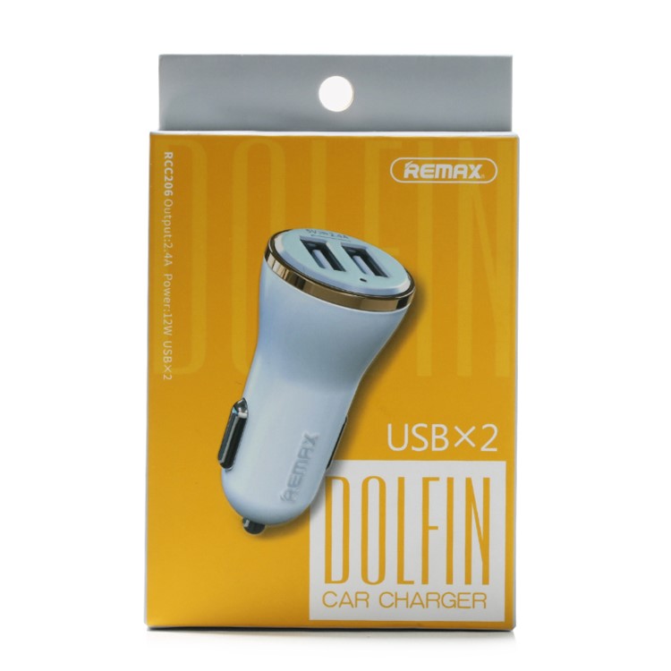 REMAX Dolfin Dual USB 2.4A Smart Car Charger for iPhone iPad Samsung HTC - Rose Gold Color-9