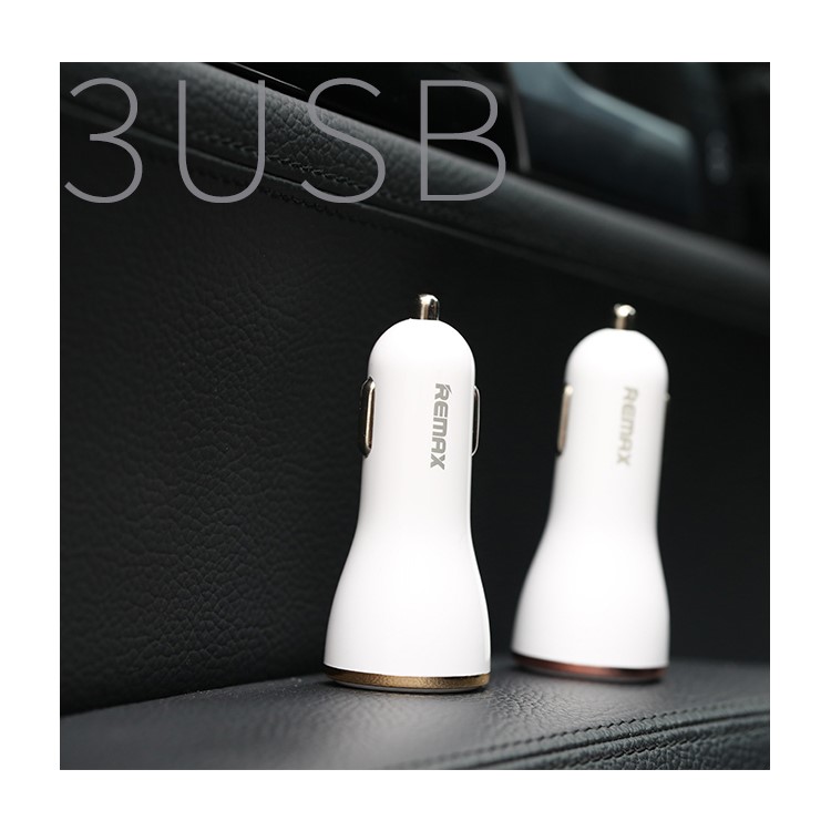 REMAX Dolfin Triple Ports 3.4A USB Car Charger for iPhone iPad Samsung HTC - Rose Gold Color-5