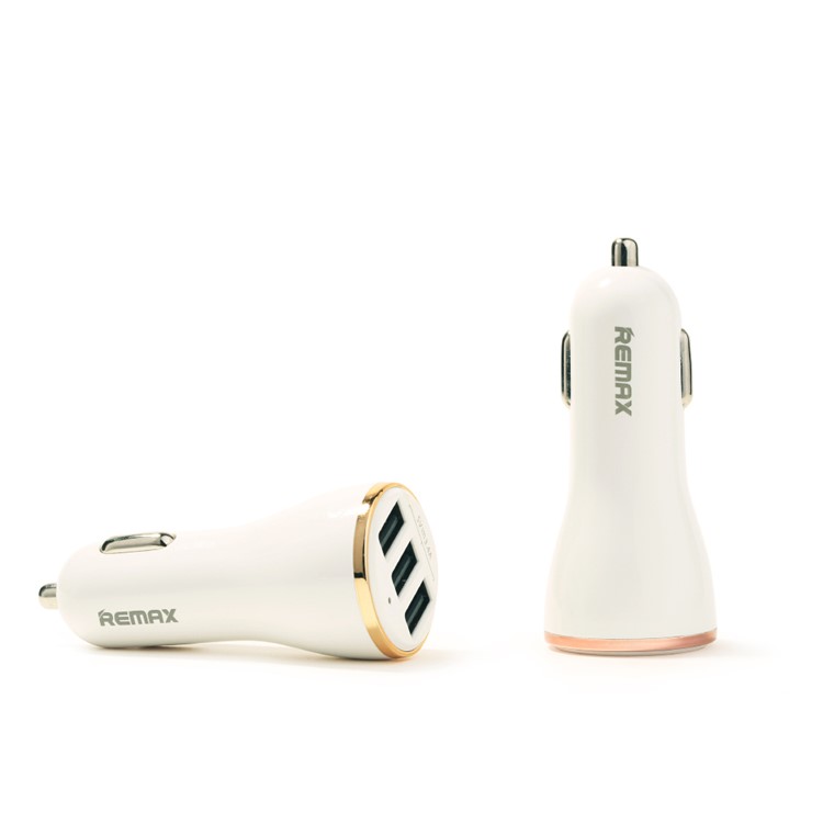 REMAX Dolfin Triple Ports 3.4A USB Car Charger for iPhone iPad Samsung HTC - Rose Gold Color-7