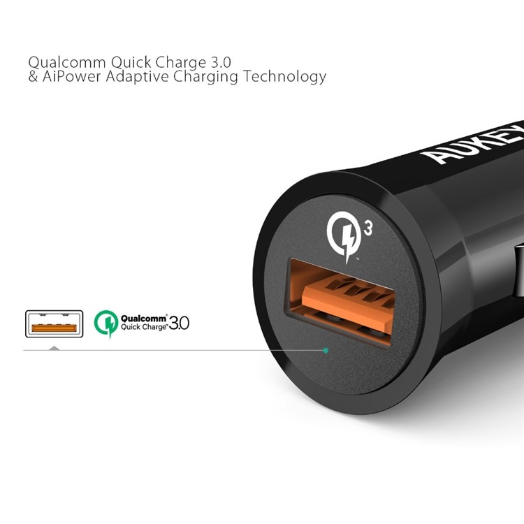 AUKEY CC-T10 19.5W USB Car Charger with Quick Charge 3.0 & AiPower-3