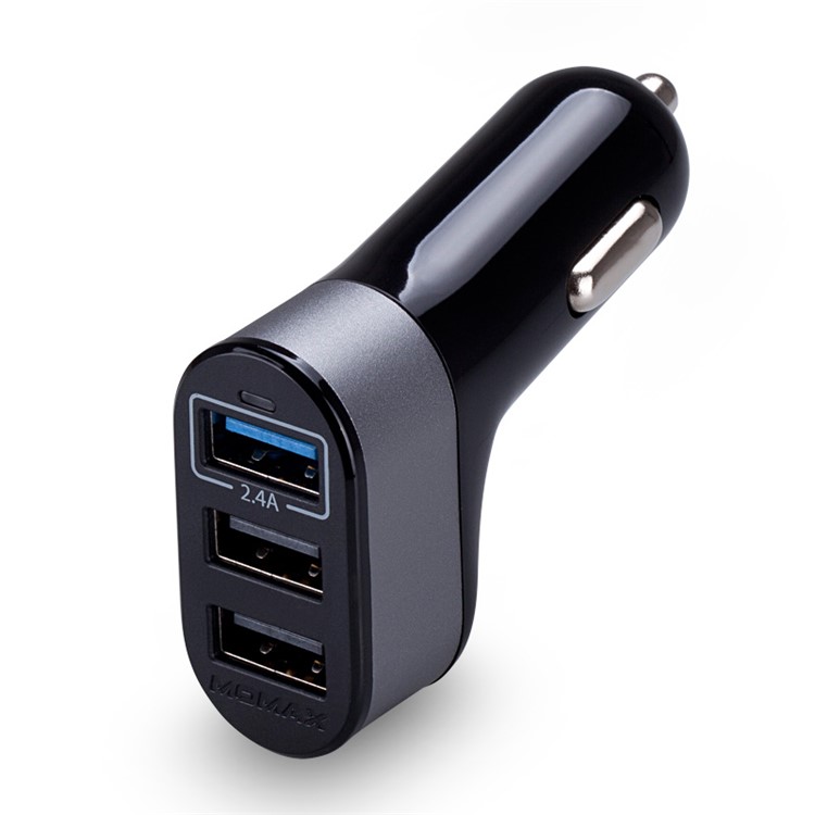 MOMAX XC 4.4A 3 USB Ports Car Charger (CB/CE-EMC Certification) - Black-1