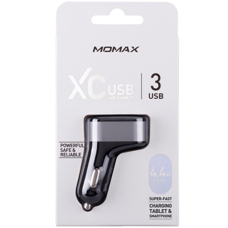 MOMAX XC 4.4A 3 USB Ports Car Charger (CB/CE-EMC Certification) - Black-10