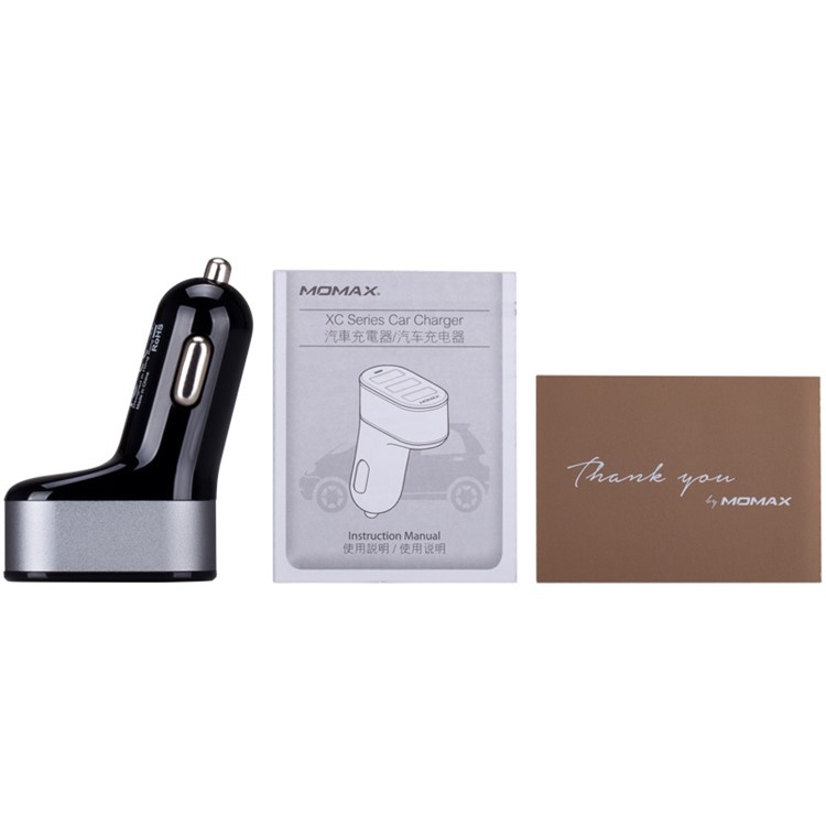 MOMAX XC 4.4A 3 USB Ports Car Charger (CB/CE-EMC Certification) - Black-9