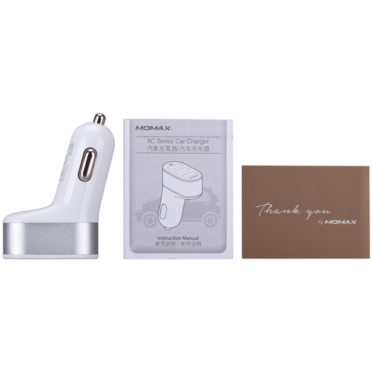 MOMAX XC 4.4A 3 USB Ports Car Charger (CB/CE-EMC Certification) - White-8