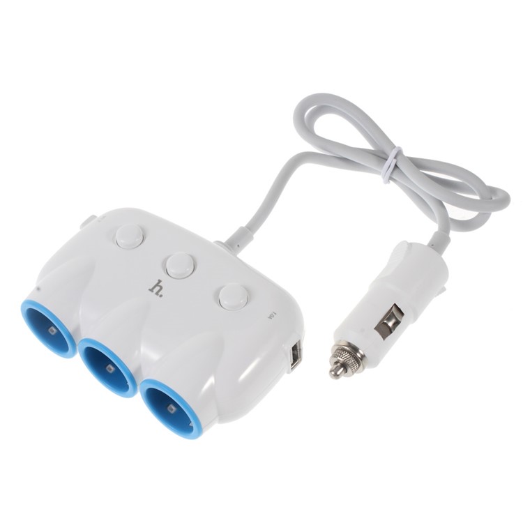 HOCO C1 3-Way Car Cigarette Lighter Socket Splitter with USB Port-7