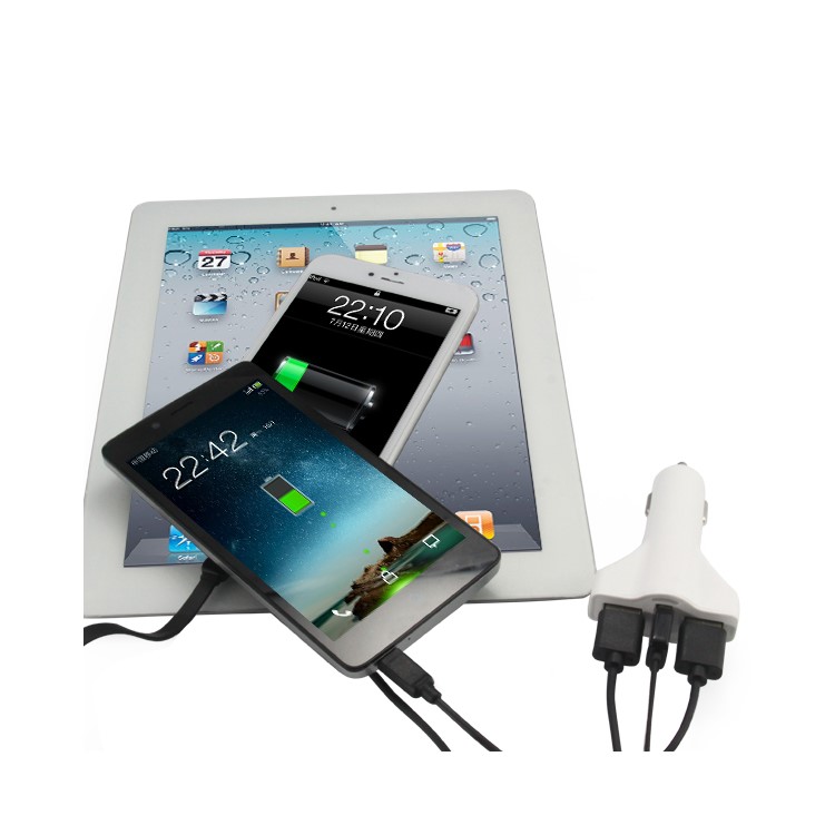 SEZU Space Shuttle Shaped 5.2A 3-Port USB Car Charge for iPhone iPad Samsung LG - White-7