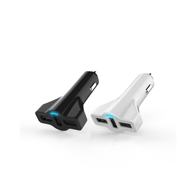 SEZU Space Shuttle Shaped 5.2A 3-Port USB Car Charge for iPhone iPad Samsung LG - White-8