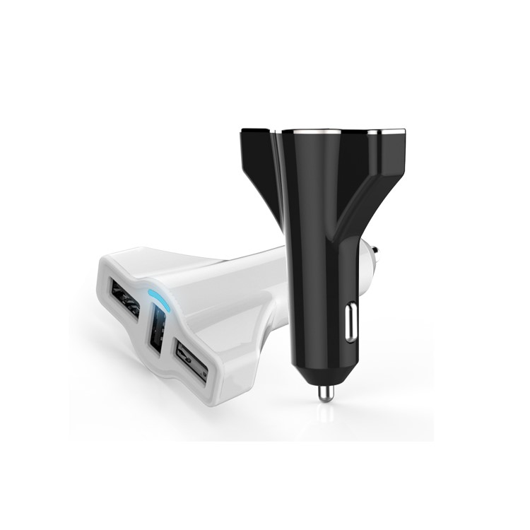 SEZU Space Shuttle Shaped 5.2A 3-Port USB Car Charge for iPhone iPad Samsung LG - White-9