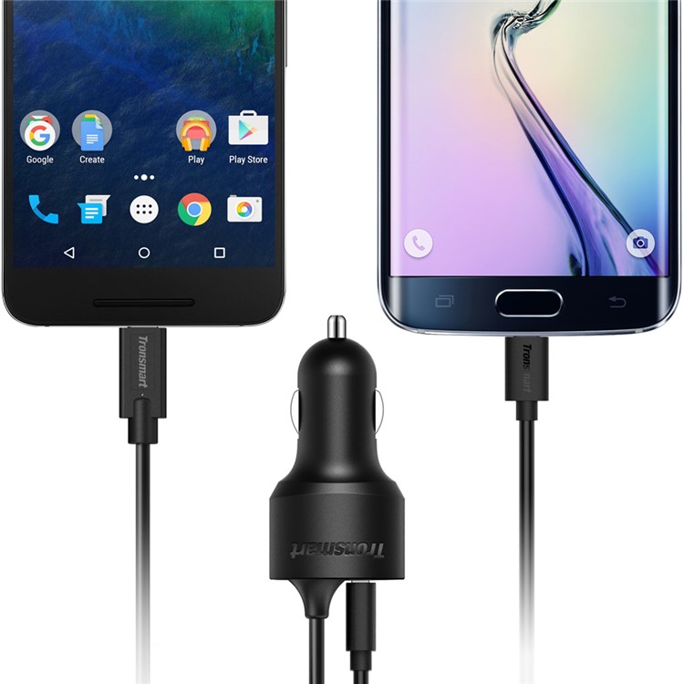 TRONSMART CCTA Dual Port Car Charge with Quick Charge 3.0 & Type-C Cable Ports (CE,RoHS,FCC)-12