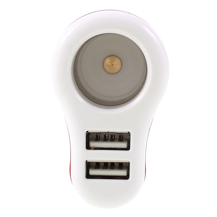 3.1A Dual USB Car Charger with Cigarette Lighter Hole - Red-4