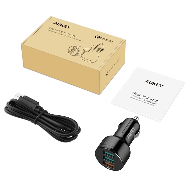 AUKEY CC-T11 3-Port USB KFZ-Ladegerät mit Schnellladung 3.0 AiPower-8