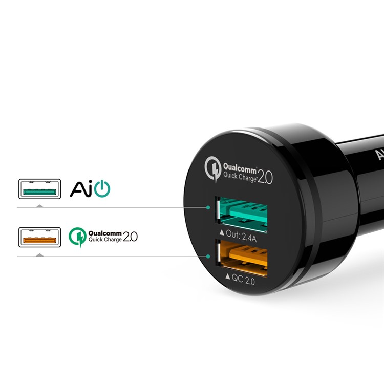 AUKEY CC-Y5 2-port USB Car Charger with Quick Charge 2.0 & AiPower-5