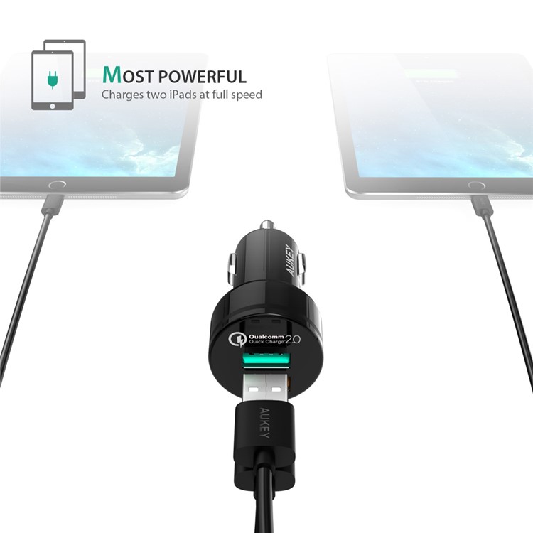 AUKEY CC-Y5 2-port USB Car Charger with Quick Charge 2.0 & AiPower-6