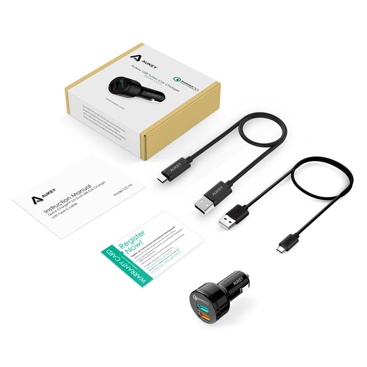 AUKEY CC-Y5 2-port USB Car Charger with Quick Charge 2.0 & AiPower-7