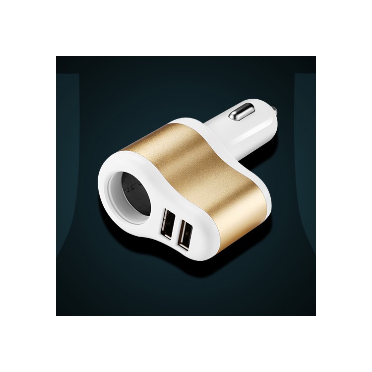 JOYROOM C-M305 3.1A Dual USB Car Charger with Car Cigarette Lighter - Gold Color-10