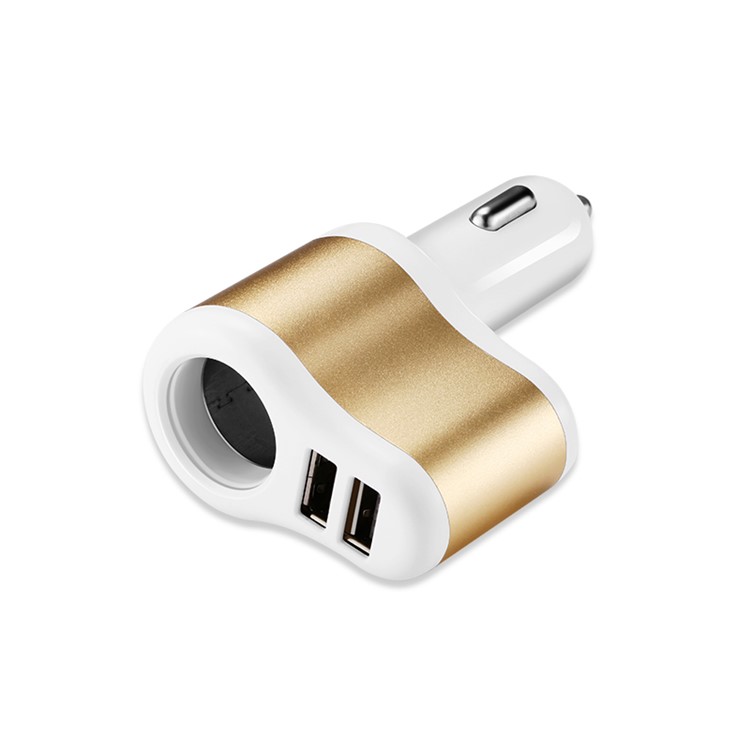 JOYROOM C-M305 3.1A Dual USB Car Charger with Car Cigarette Lighter - Gold Color-3