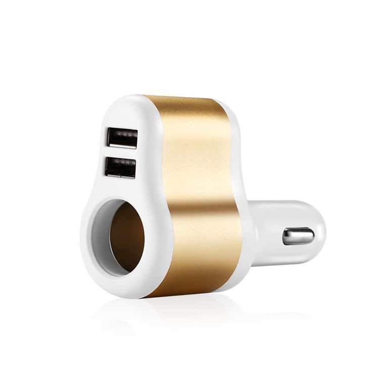 JOYROOM C-M305 3.1A Dual USB Car Charger with Car Cigarette Lighter - Gold Color-4