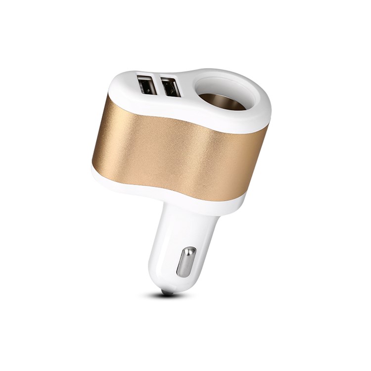JOYROOM C-M305 3.1A Dual USB Car Charger with Car Cigarette Lighter - Gold Color-5