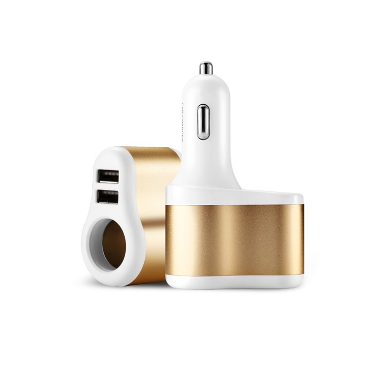 JOYROOM C-M305 3.1A Dual USB Car Charger with Car Cigarette Lighter - Gold Color-6