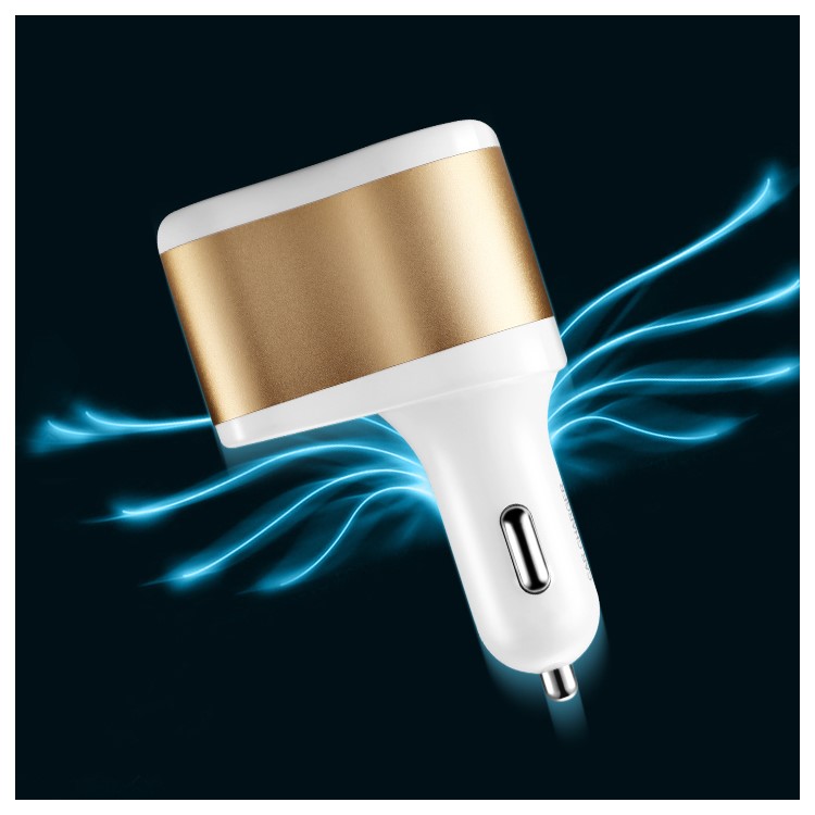 JOYROOM C-M305 3.1A Dual USB Car Charger with Car Cigarette Lighter - Gold Color-8