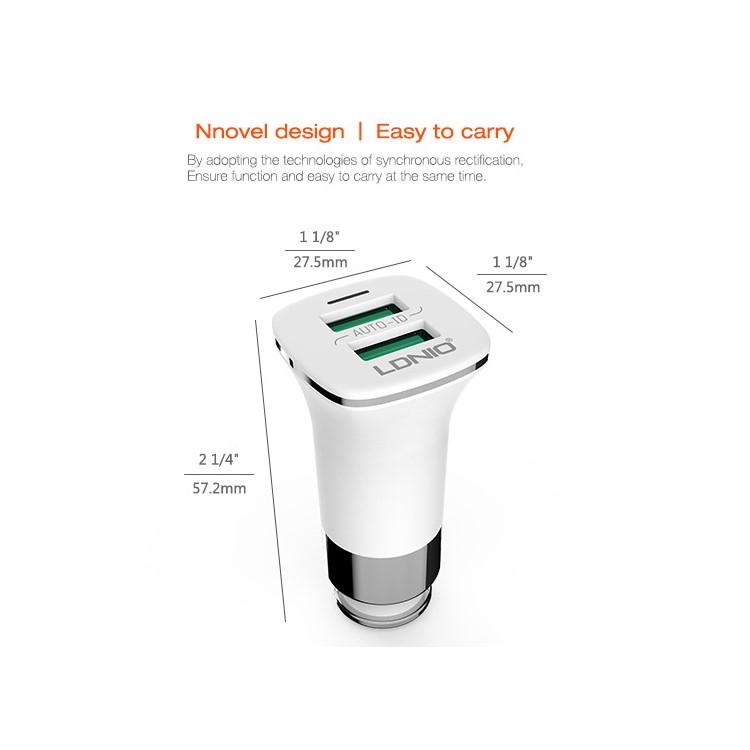 LDNIO C301 3.4A 2 puertos USB cargador de pared inteligente para el iPhone Samsung (CE / RoHS)-5