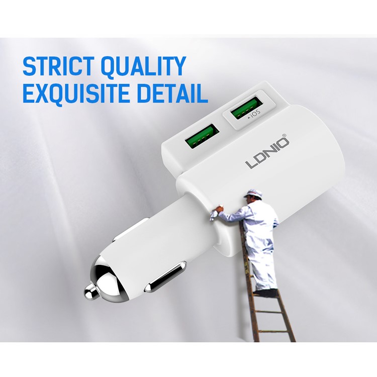 LDNIO CM10 4.2A Dual USB Ports Intelligent Car Charger for iPhone Samsung (CE/RoHS)-3