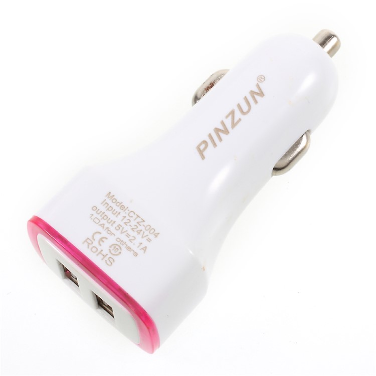PINZUN 2.1A Dual Port USB Car Charger Adapter for iPhone iPad Samsung - Rose-3