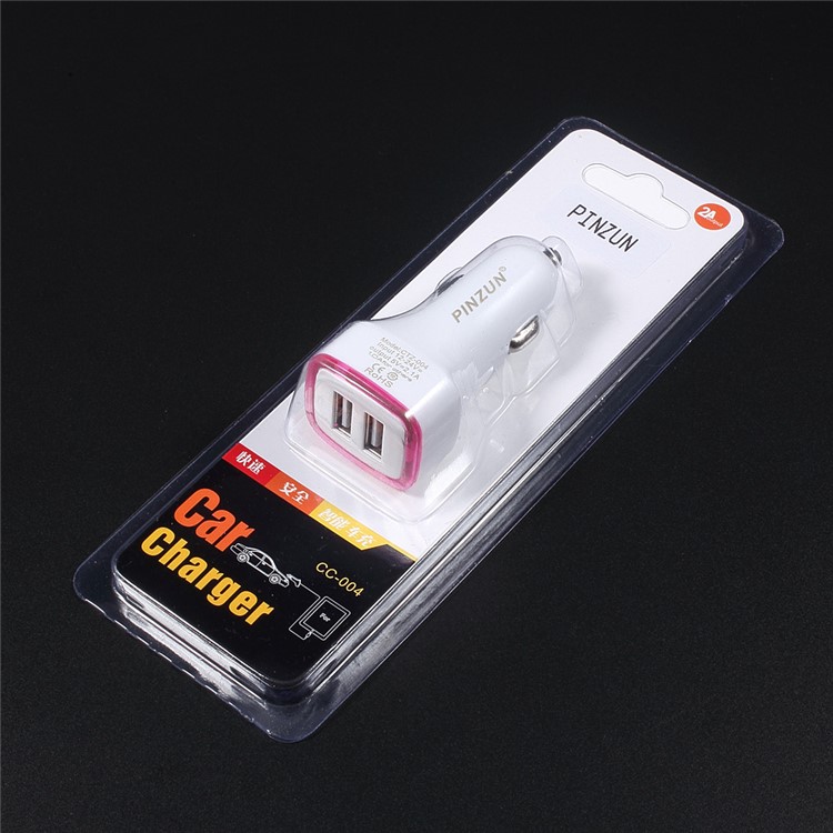 PINZUN 2.1A Dual Port USB Car Charger Adapter for iPhone iPad Samsung - Rose-5