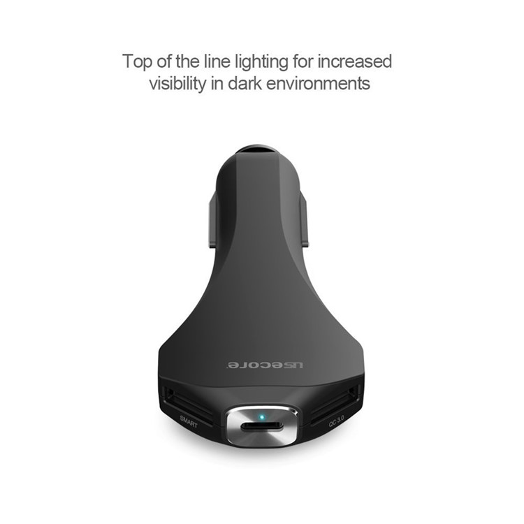 USECORE 2 USB Ports + Type-C Output/input Car Charger with Quick Charger 3.0-5