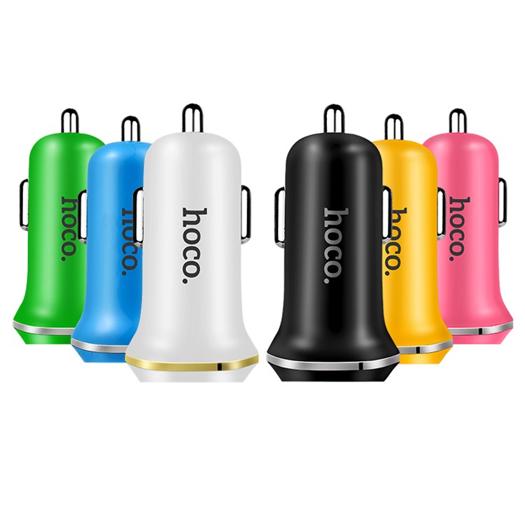 HOCO Z1 Dual USB Car Charger with Micro USB Cable for Smartphones - Black-4