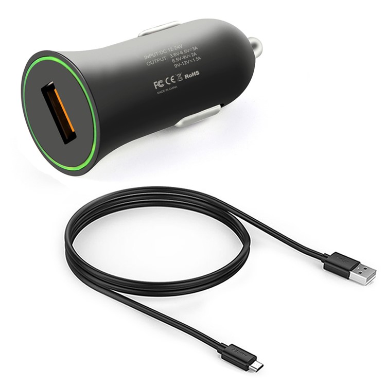 ITIAN Quick Charge 3.0 Car Charger + Micro USB Cable Kit for Samsung Galaxy S7 / S6 / LG G4-2