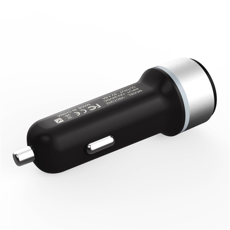 VINSIC VSCC202 4.8A Dual USB Port Car Charger for iPhone iPad Samsung - Black-1