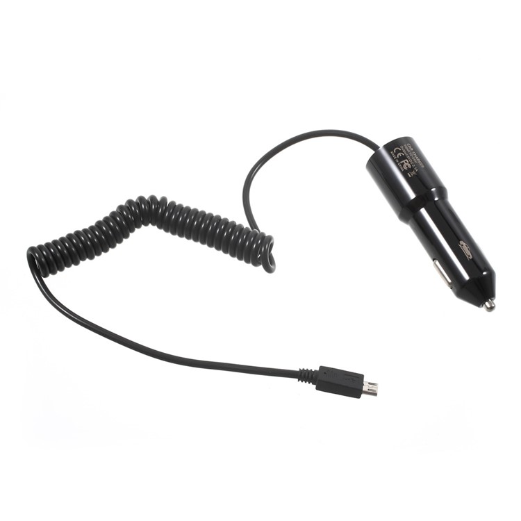 2.1A Portable Car Charger with Micro USB Cable & USB Interface for Samsung Galaxy S7 edge - Black-1