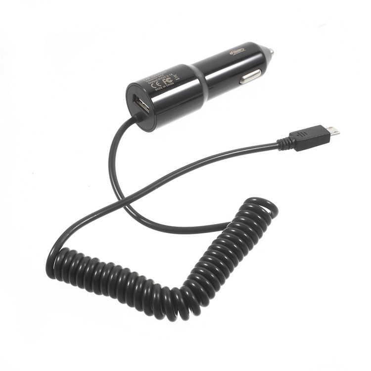 2.1A Portable Car Charger with Micro USB Cable & USB Interface for Samsung Galaxy S7 edge - Black-2
