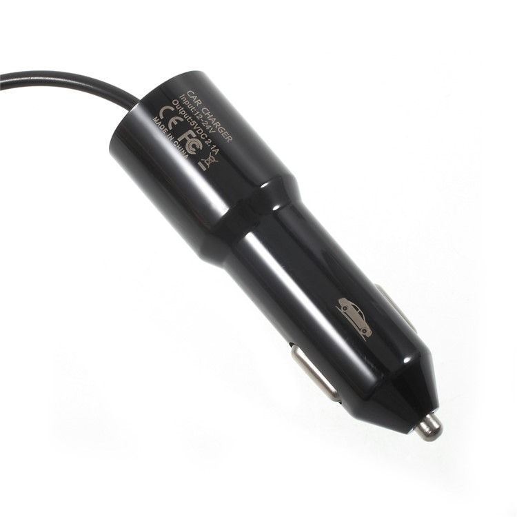 2.1A Portable Car Charger with Micro USB Cable & USB Interface for Samsung Galaxy S7 edge - Black-3