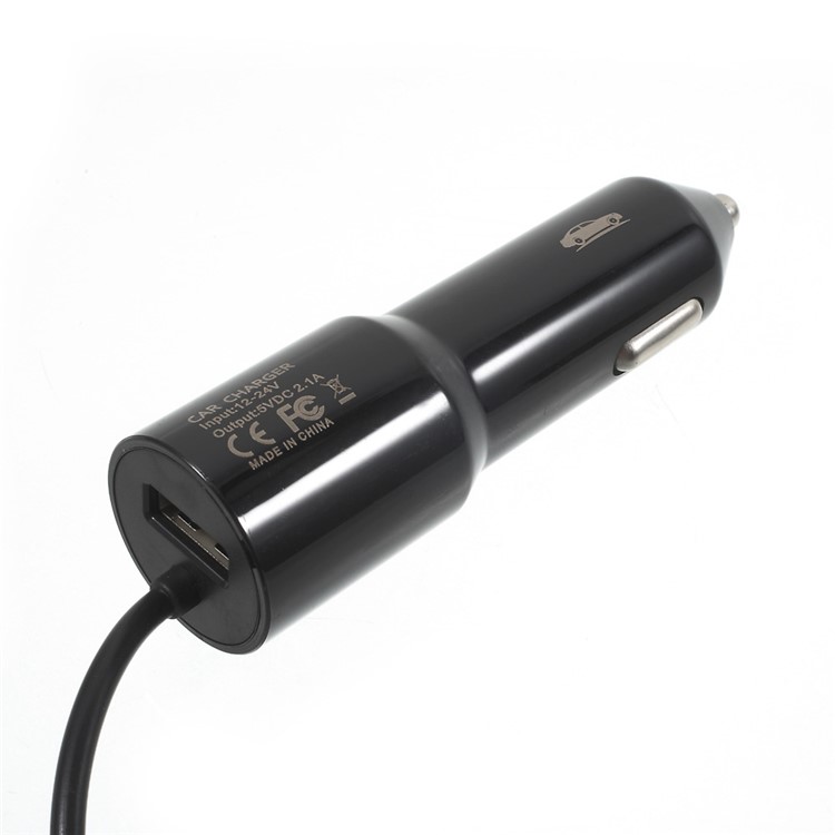 2.1A Portable Car Charger with Micro USB Cable & USB Interface for Samsung Galaxy S7 edge - Black-5