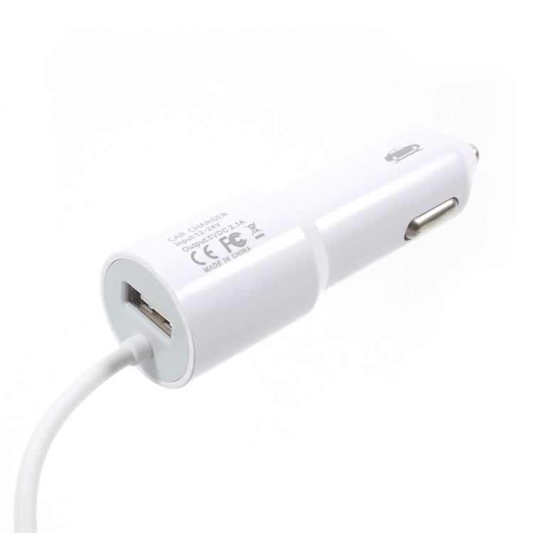 2.1A Springy Car Charger with Micro USB Cable & USB Interface for Samsung Galaxy S7 edge - White-5