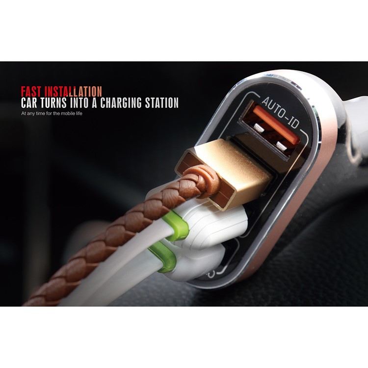 LDNIO C701Q Quick Charge 2.0 4-Port 7A Car Charger Adapter + Micro USB Cable (CE/RoHS/FCC)-5